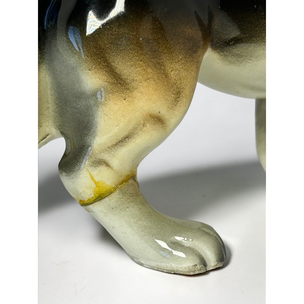 Vintage German Shepherd Ceramic Dog Figurine Standing Japan Black Tan 8 Inch - Picture 4 of 14